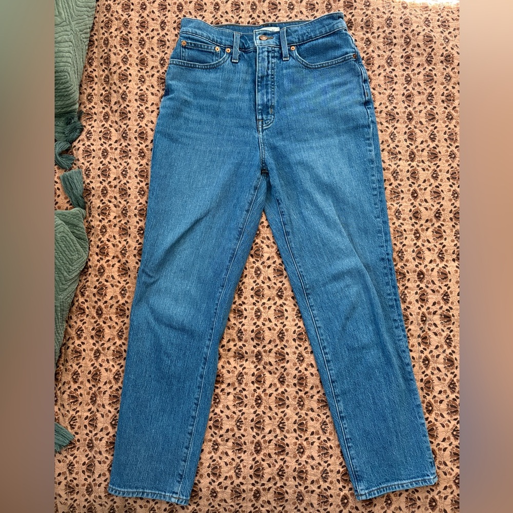 Madewell Blue High-Rise Straight Jeans